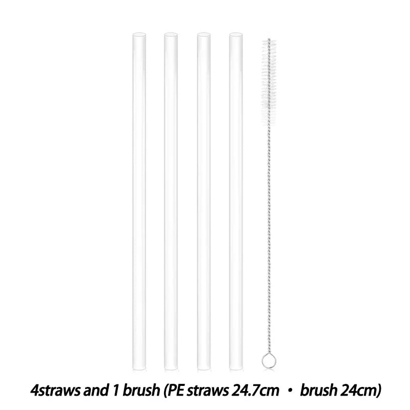 Replacement Straw Compatible with Stanley 20 oz 30 oz 40 oz Cup Tumbler, 6 Pack Reusable Straws with Cleaning Brush