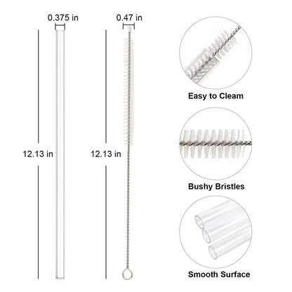 Replacement Straw Compatible with Stanley 20 oz 30 oz 40 oz Cup Tumbler, 6 Pack Reusable Straws with Cleaning Brush