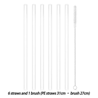 Replacement Straw Compatible with Stanley 20 oz 30 oz 40 oz Cup Tumbler, 6 Pack Reusable Straws with Cleaning Brush