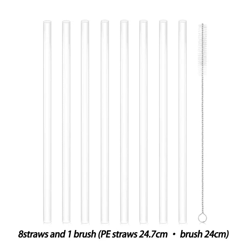 Replacement Straw Compatible with Stanley 20 oz 30 oz 40 oz Cup Tumbler, 6 Pack Reusable Straws with Cleaning Brush