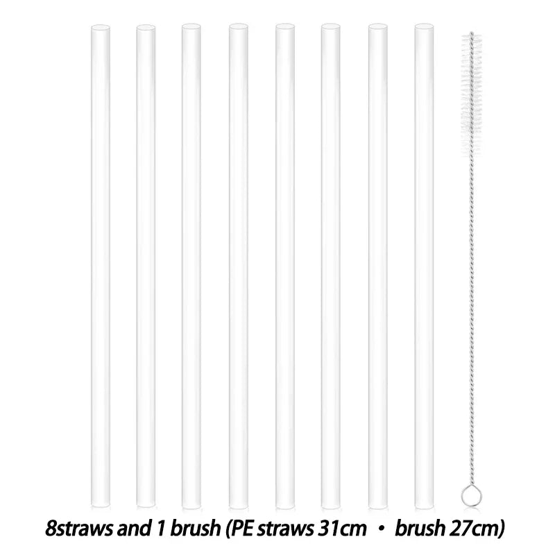 Replacement Straw Compatible with Stanley 20 oz 30 oz 40 oz Cup Tumbler, 6 Pack Reusable Straws with Cleaning Brush